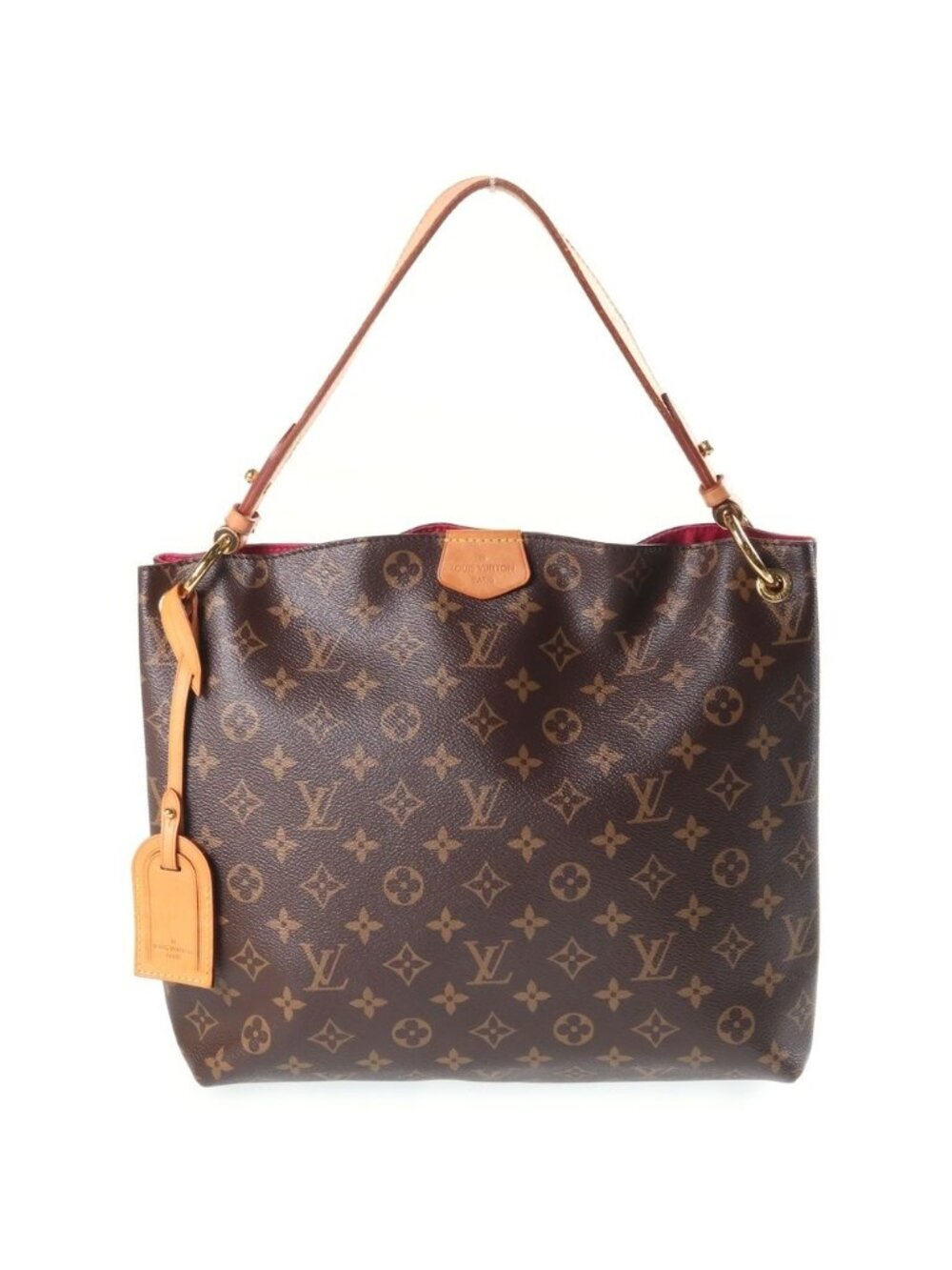 Louis Vuitton Monogram Graceful PM Tote Bag Brown Leather Gold